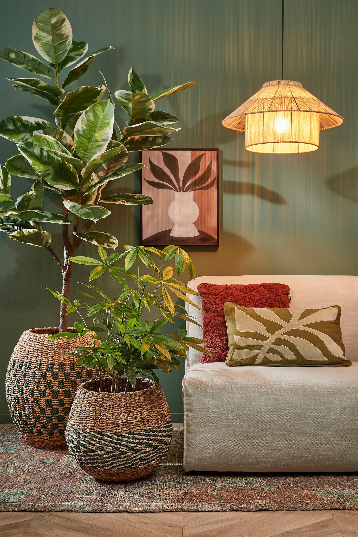 Elsa Hanging Lamp - H28 X Ø50 Cm - Jute - Light Brown