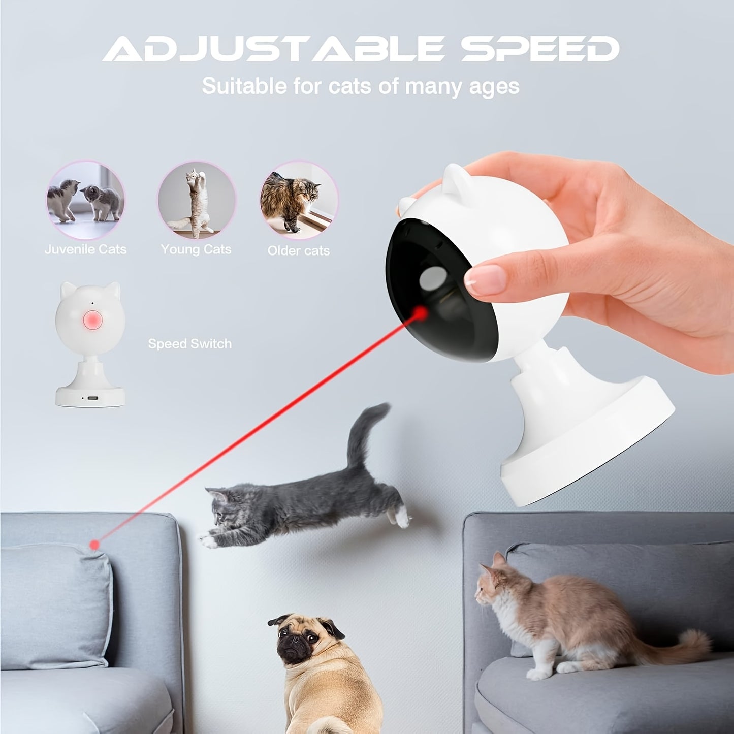 Kattenlaser interactief speelgoed met automatische modus