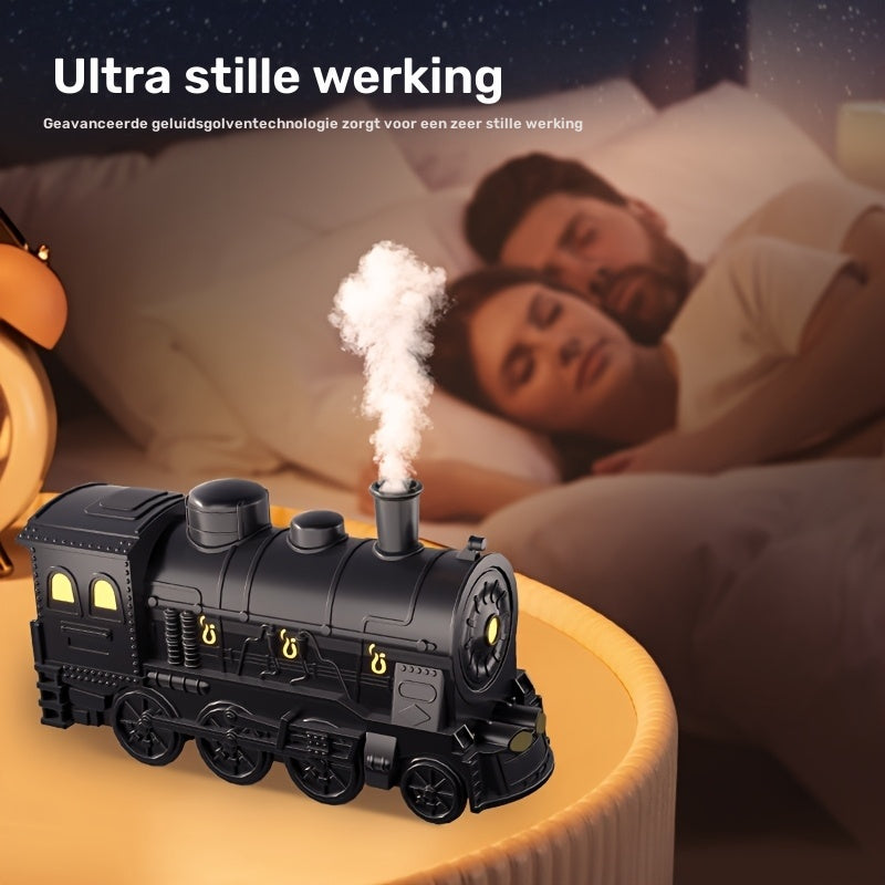 Vintage Stoomtrein Essentiële Olie Diffuser - Ultrasone Luchtbevochtiger met LED Verlichting