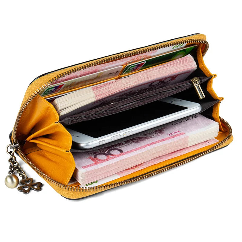 Luxe leren damesportemonnee – stijlvol, ruim & duurzaam