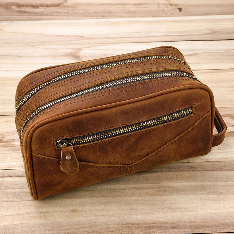 Luxe leren heren clutch - stijl, ruimte en klasse in één