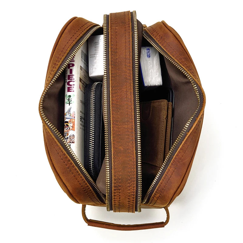Luxe leren heren clutch - stijl, ruimte en klasse in één