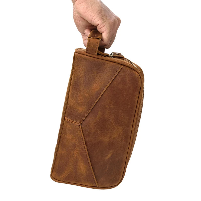 Luxe leren heren clutch - stijl, ruimte en klasse in één