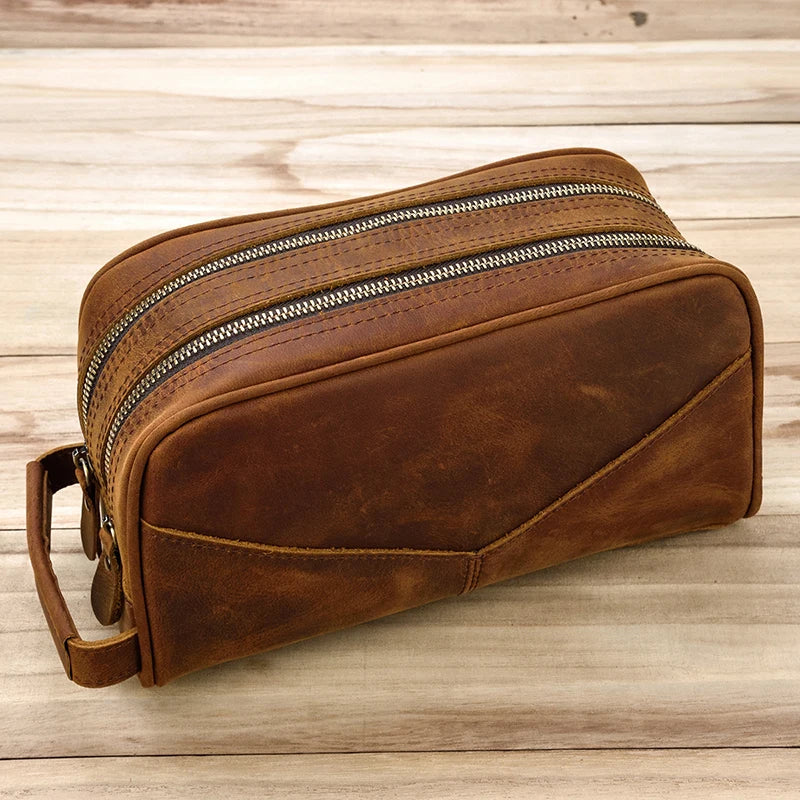 Luxe leren heren clutch - stijl, ruimte en klasse in één