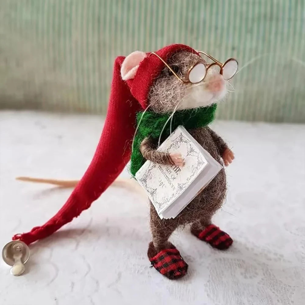 Muizenpop Kerst β Met de hand gemaakte vilten muisdecoratie
