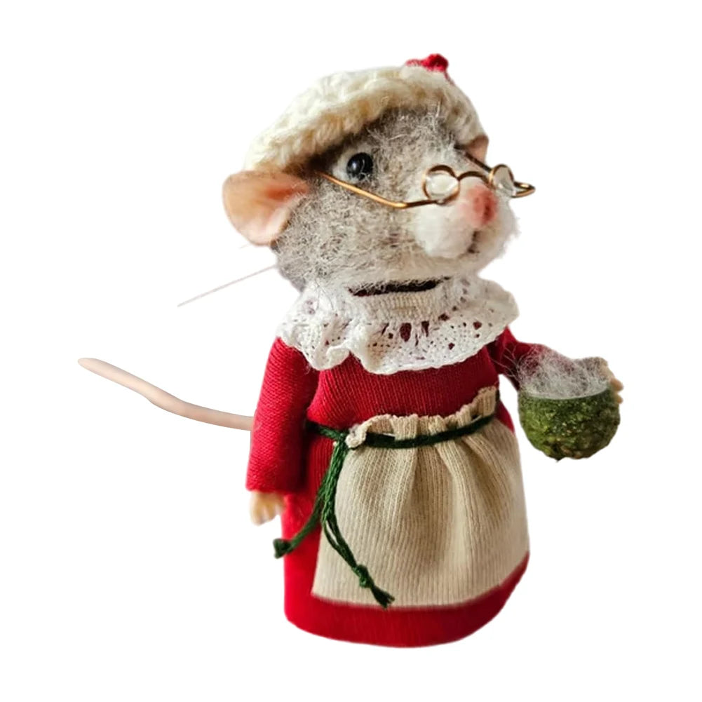 Muizenpop Kerst β Met de hand gemaakte vilten muisdecoratie