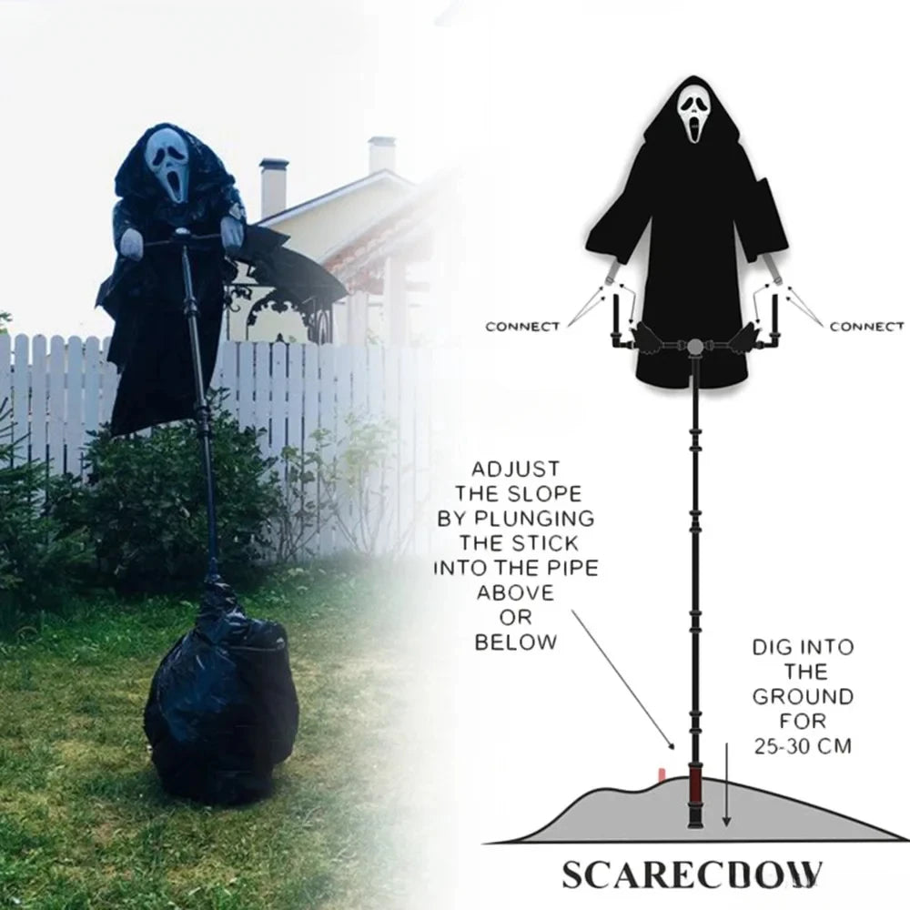 Spookachtig gewaad met angstaanjagend halloween figuur