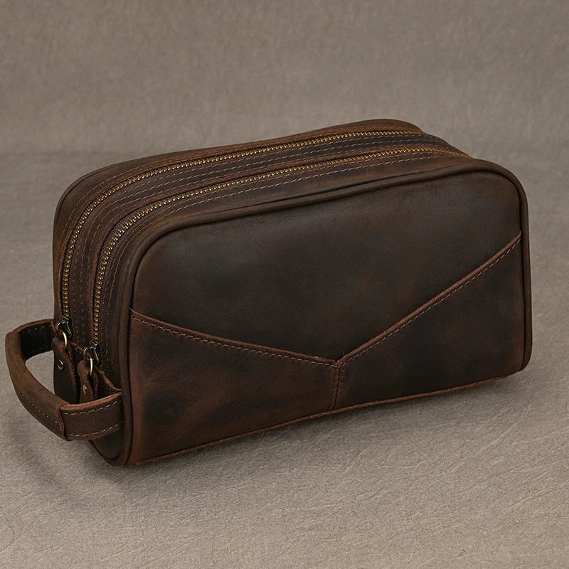 Luxe leren heren clutch - stijl, ruimte en klasse in één