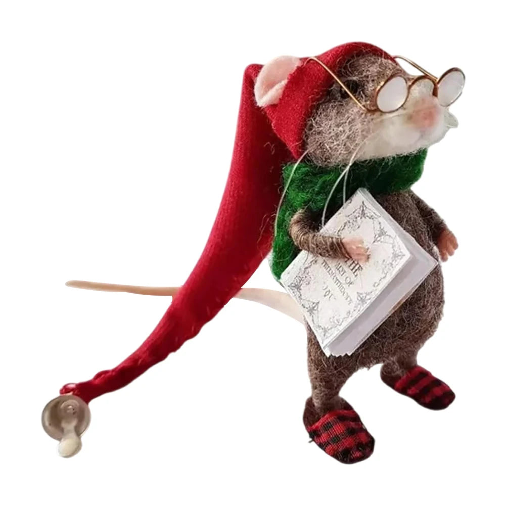 Muizenpop Kerst β Met de hand gemaakte vilten muisdecoratie