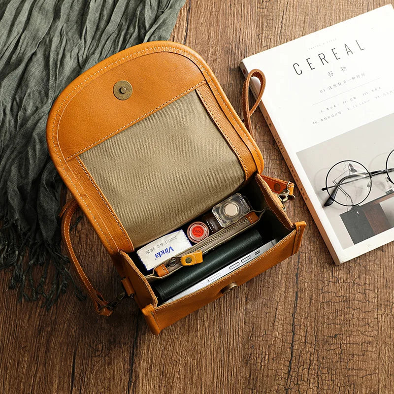 Premium leren crossbody Tas – Vintage look, moderne functionaliteit