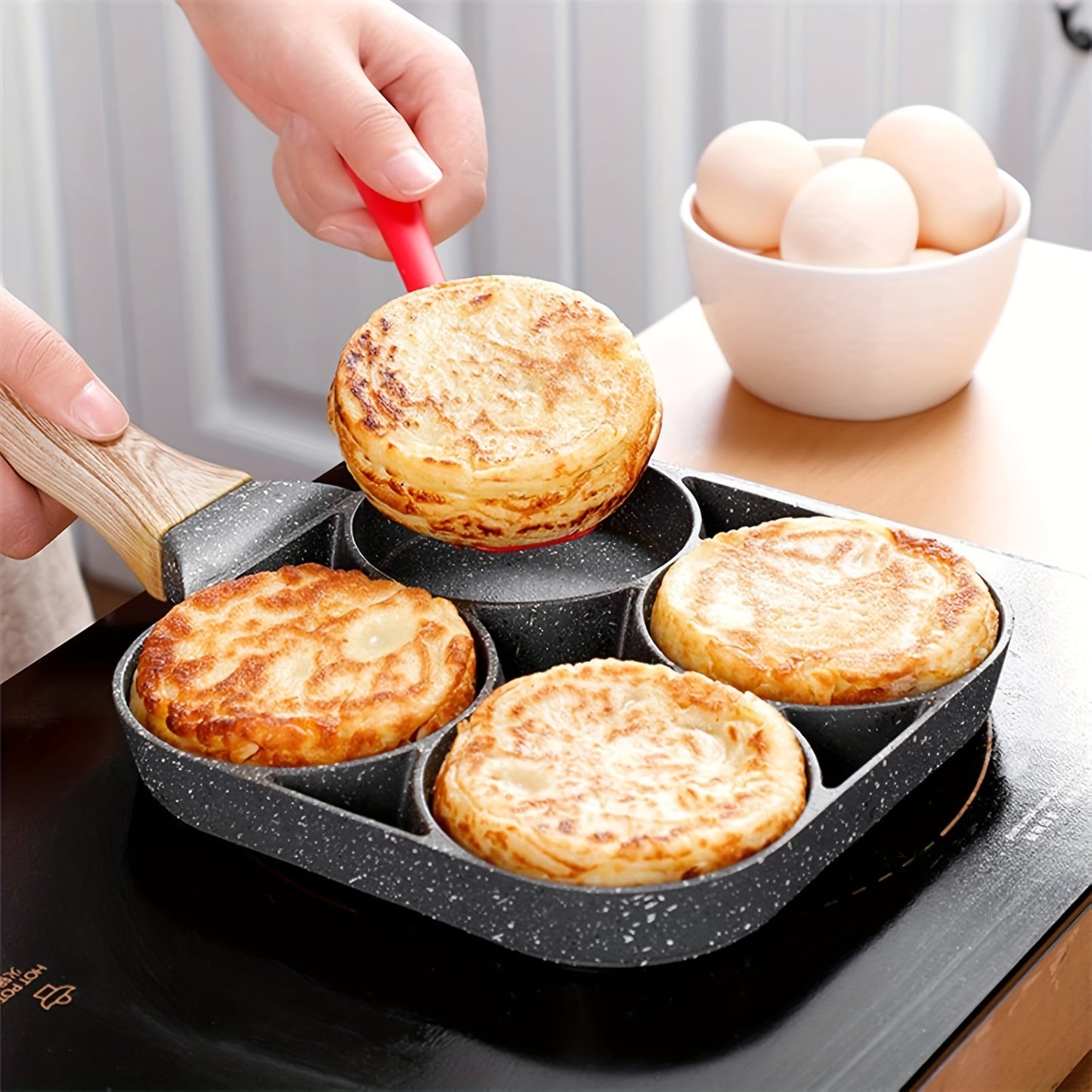 4-gat Non-stick Koekenpan - Maifan Coating