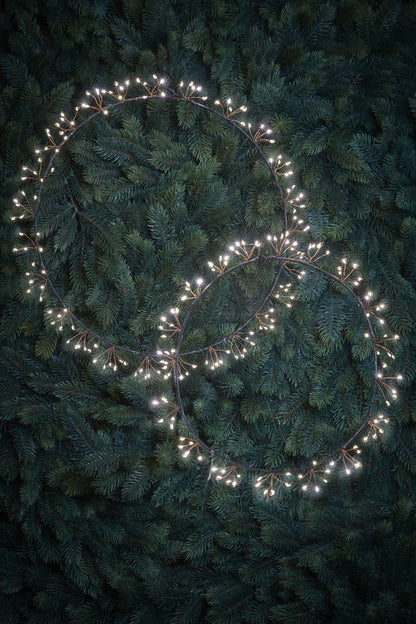 Wreath Black Warm White 150Led Ip44 - D40Cm