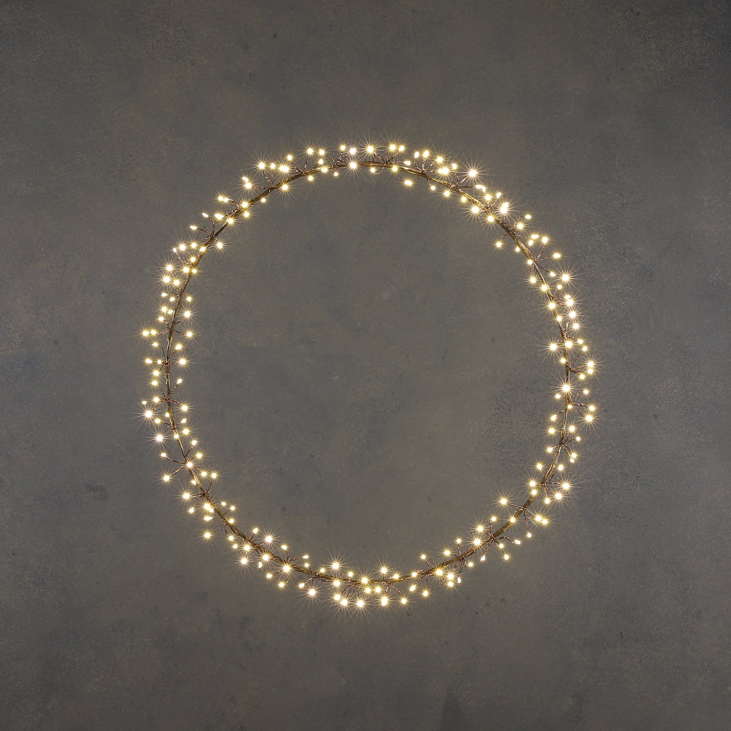 Wreath Black Warm White 150Led Ip44 - D40Cm