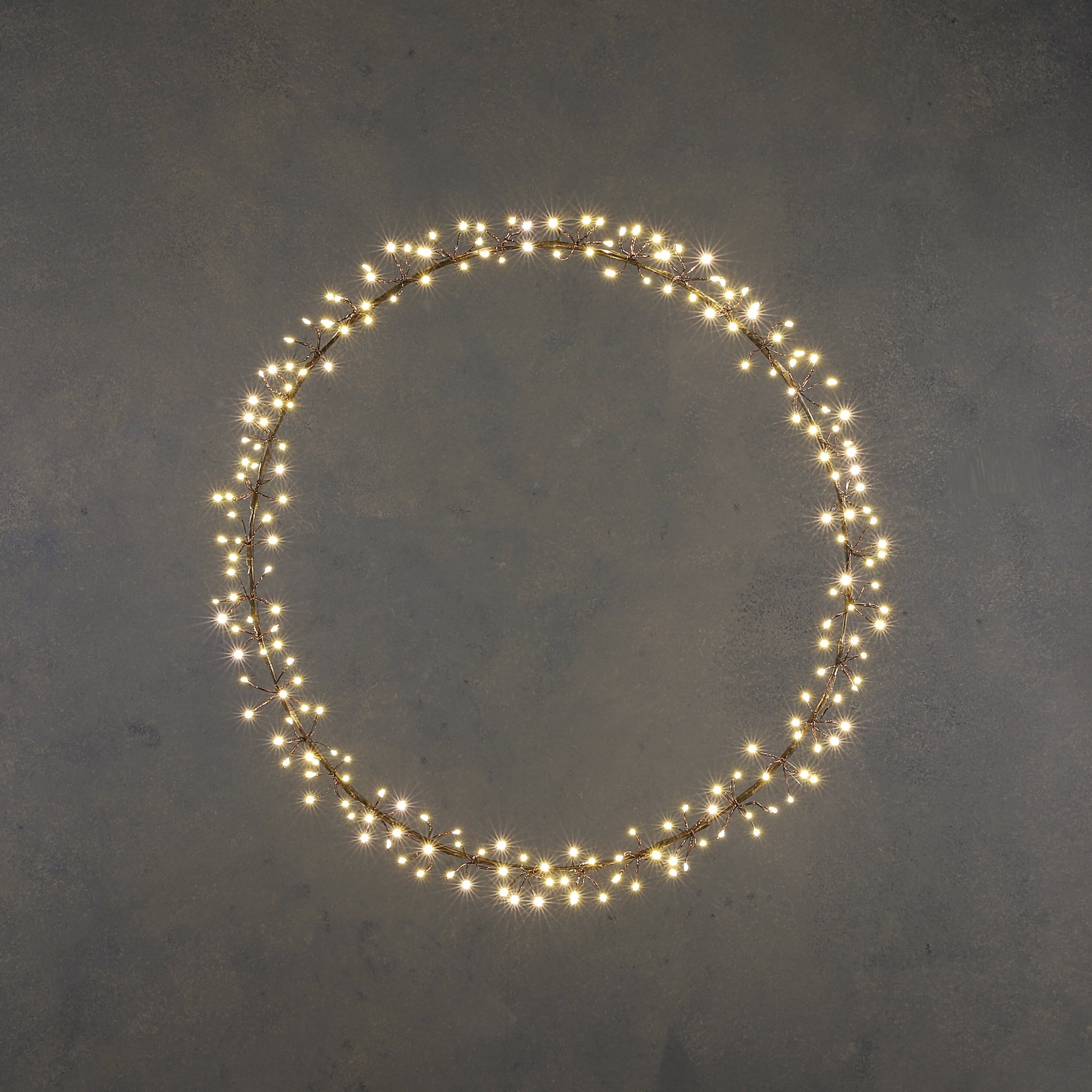 Wreath Black Warm White 150Led Ip44 - D40Cm