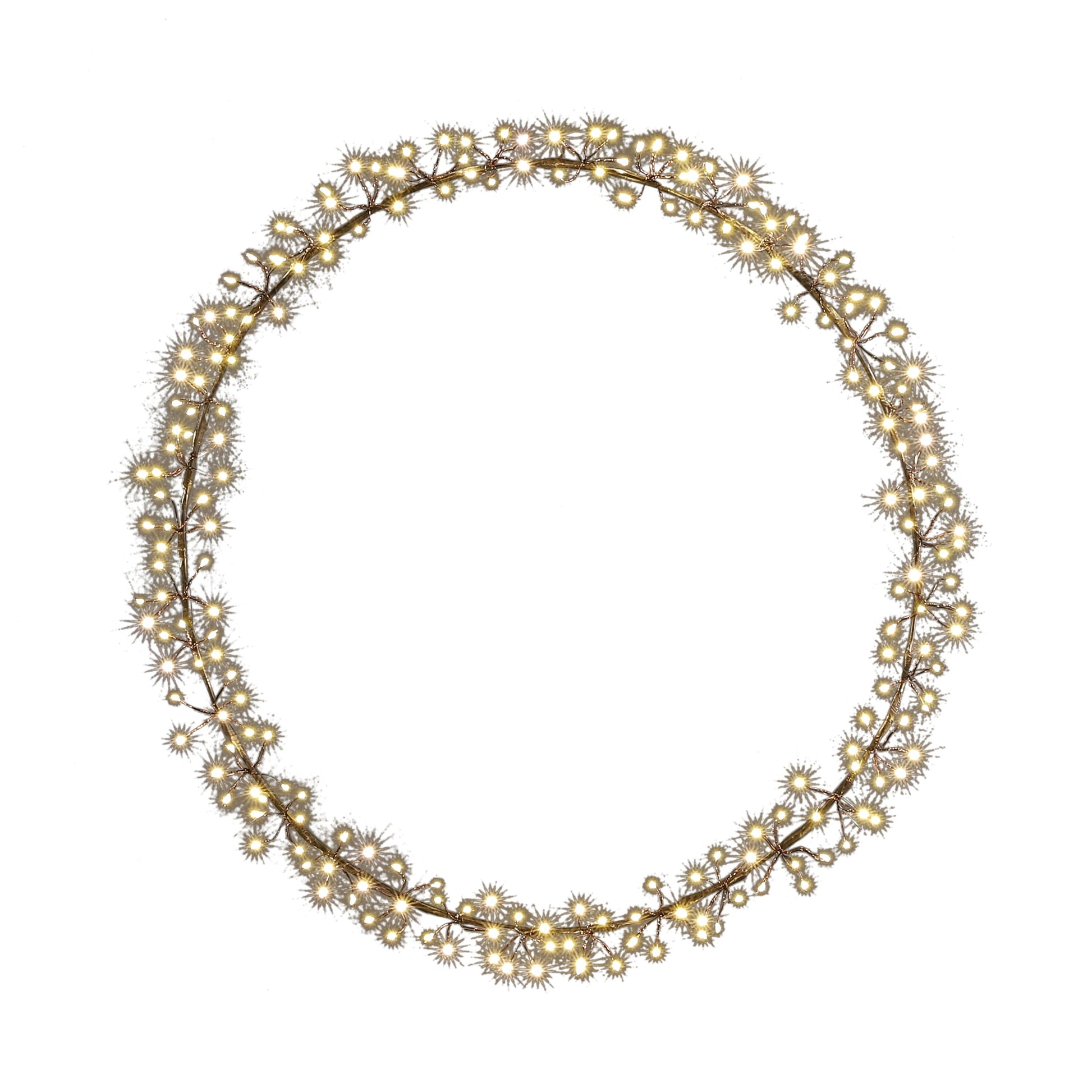 Wreath Black Warm White 210Led Ip44 - D50Cm