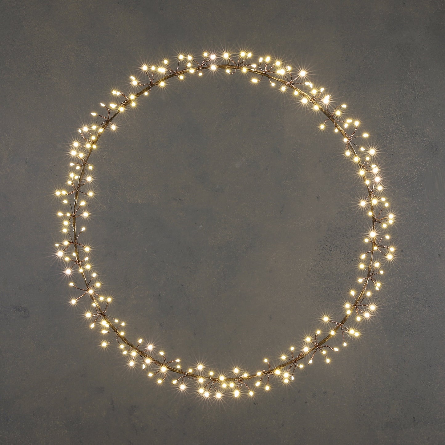 Wreath Black Warm White 210Led Ip44 - D50Cm