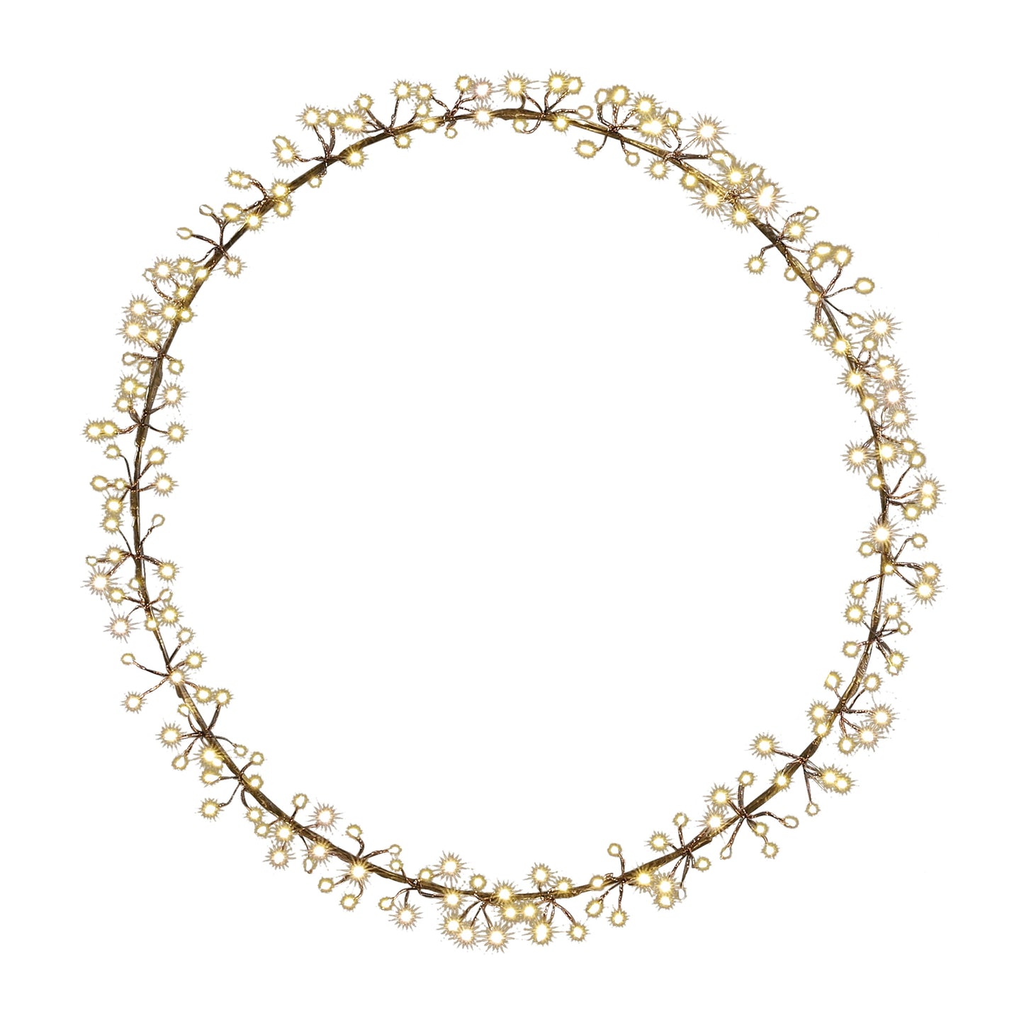 Wreath Black Warm White 150Led Ip44 - D40Cm