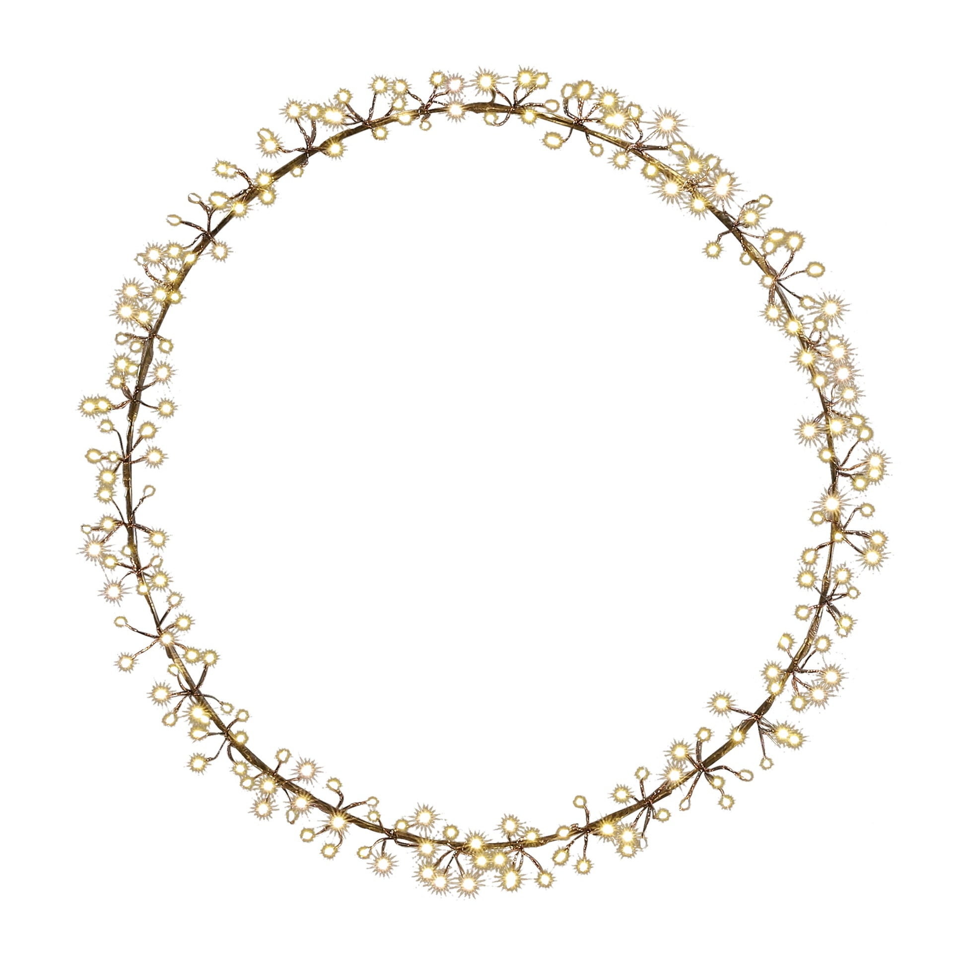 Wreath Black Warm White 150Led Ip44 - D40Cm