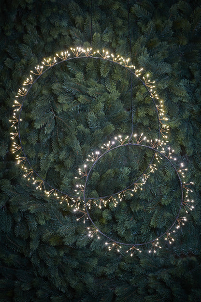 Wreath Black Warm White 210Led Ip44 - D50Cm