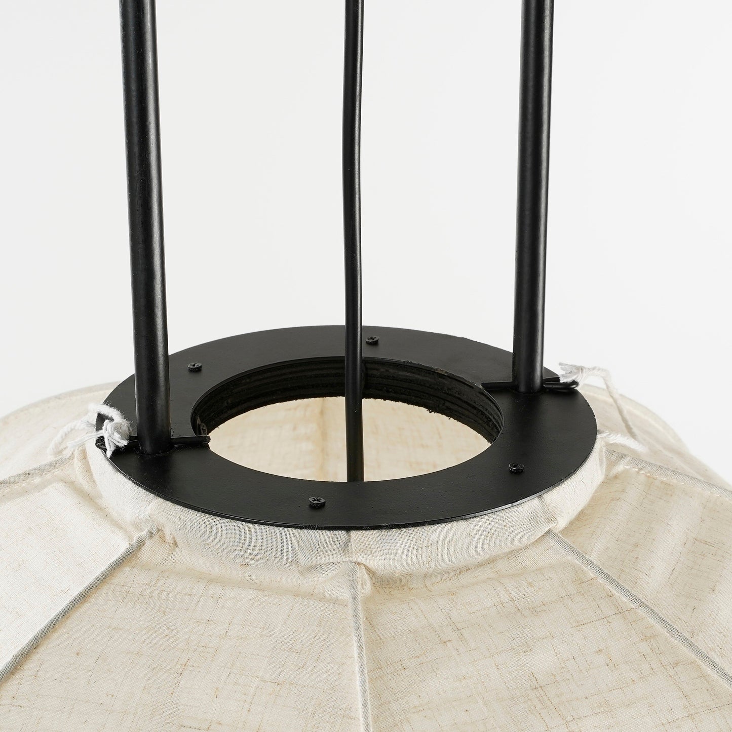 Pego Hanging Lamp Off White Frame Black 60W-E27 - H54,5Xd50Cm