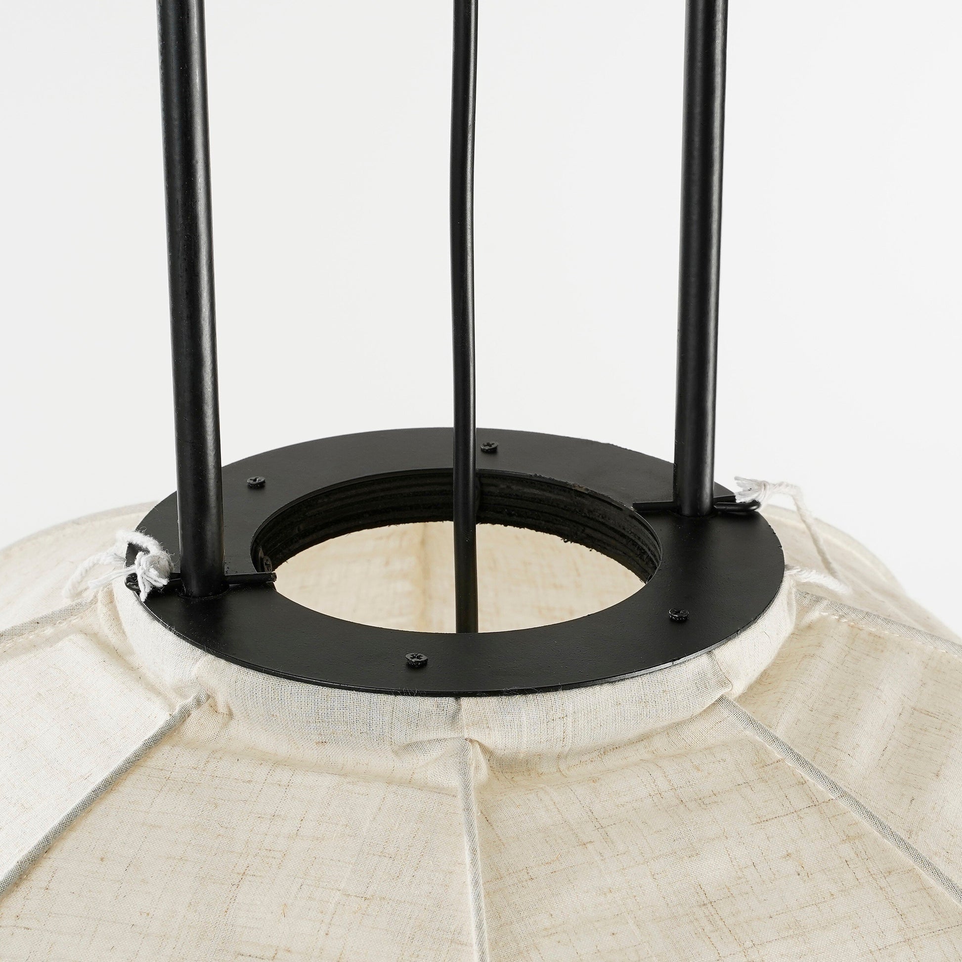 Pego Hanging Lamp Off White Frame Black 60W-E27 - H54,5Xd50Cm