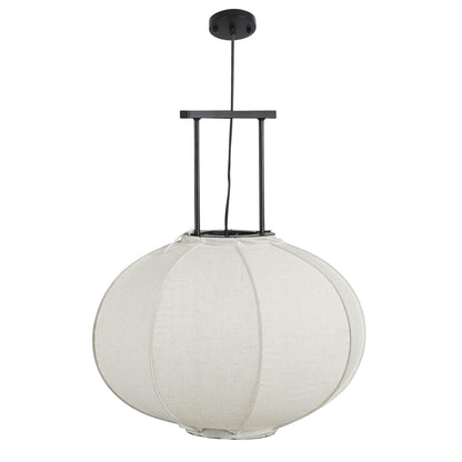 Pego Hanging Lamp Off White Frame Black 60W-E27 - H54,5Xd50Cm