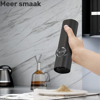 Elektrische Zout- En Pepermolen Set, Automatische Zout- En Pepermolen Navulbaar Met Basis, 2 Verstelbare Grofheid Molens, Eén Handbediening, LED-licht
