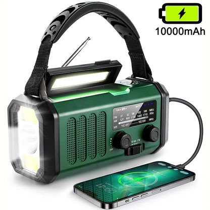 Noodradio met dynamo, zonnepaneel & 10 000 mAh powerbank