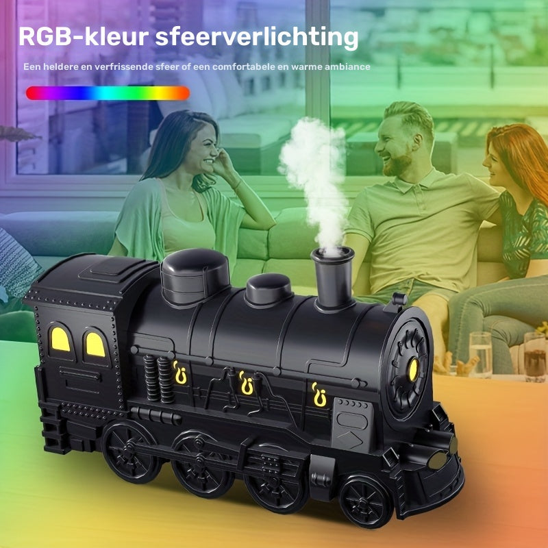 Vintage Stoomtrein Essentiële Olie Diffuser - Ultrasone Luchtbevochtiger met LED Verlichting
