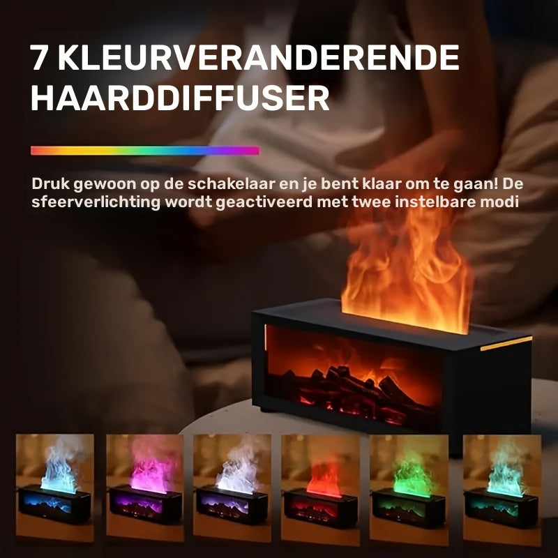 Haardiffuser USB - Essentiële Olie Verstuiver met Vlam Effect