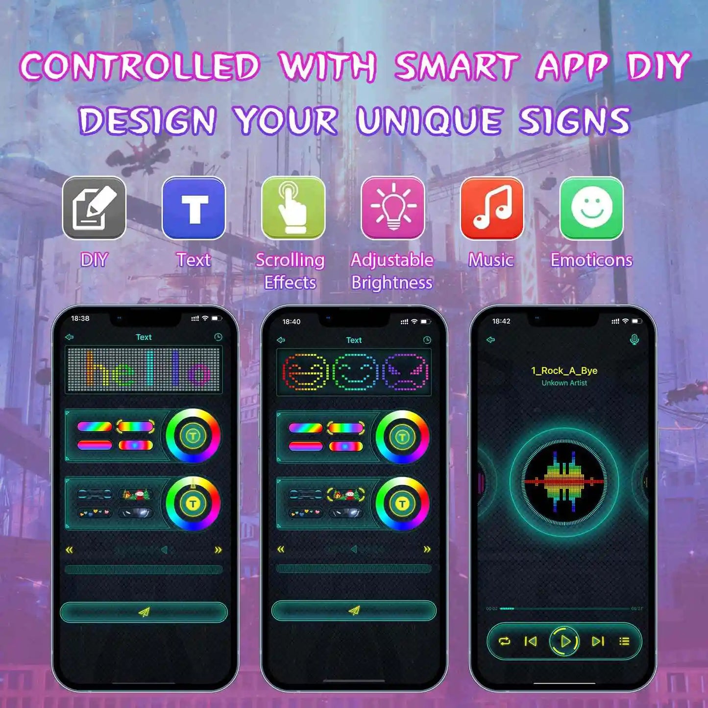 Led app masker combi – 45+ animaties & bluetooth (type 1 + type 2)