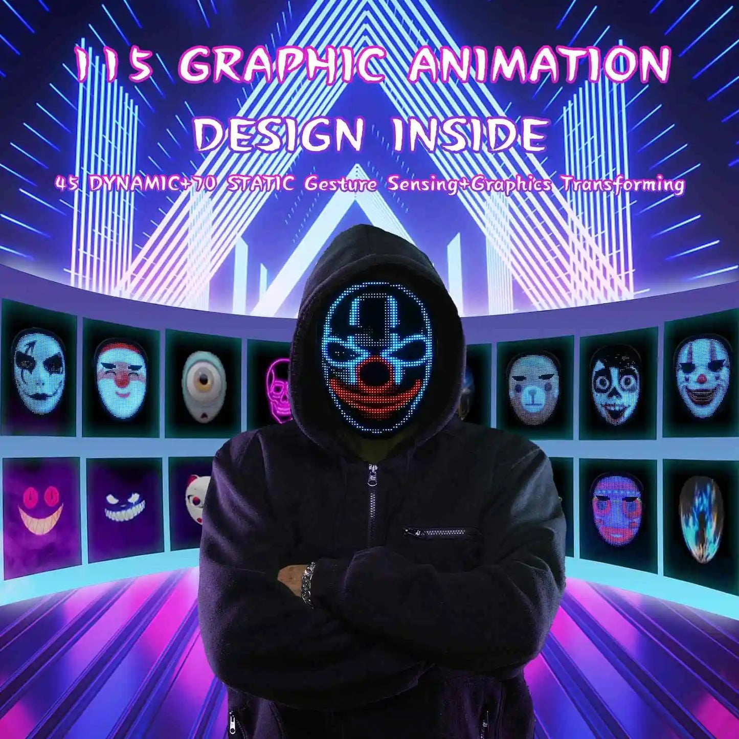 Led app masker combi – 45+ animaties & bluetooth (type 1 + type 2)