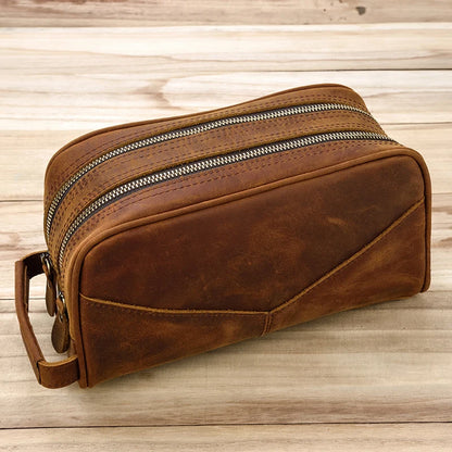 Luxe leren heren clutch - stijl, ruimte en klasse in één