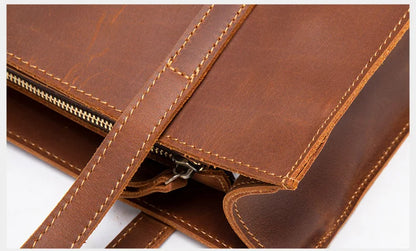 Luxe Lederen Dames Handtas met Make-up Tasje