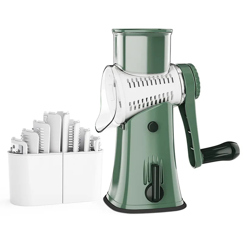 5-in-1 roterende snijder voor kaas, groente en noten