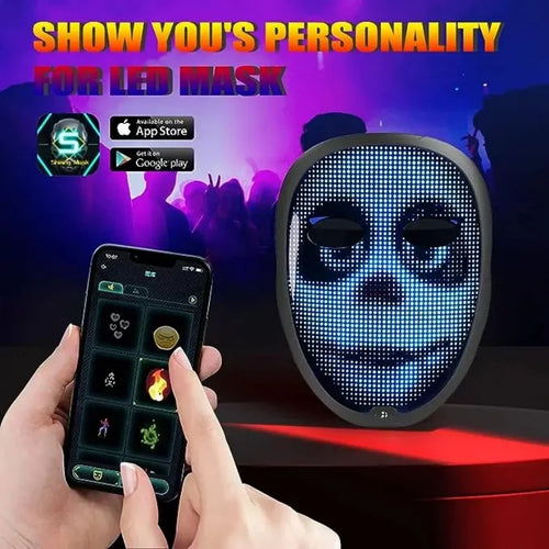 Bluetooth rgb led masker – halloween, kerst & carnaval