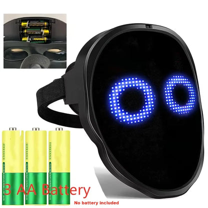 Party LED light up masker – programmeerbaar Bluetooth gezichts­masker met gebaarbediening