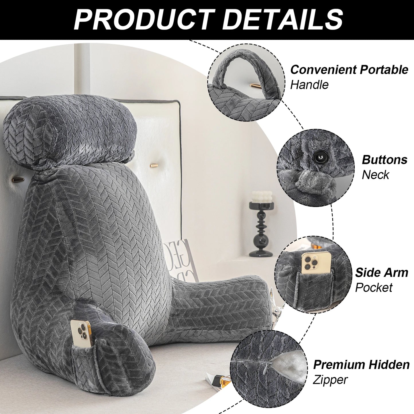 XXL volwassen leeskussen rugkussen