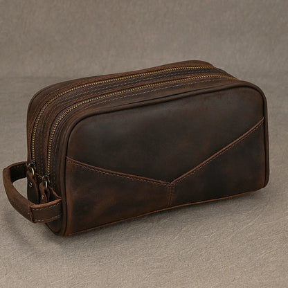 Luxe leren heren clutch - stijl, ruimte en klasse in één