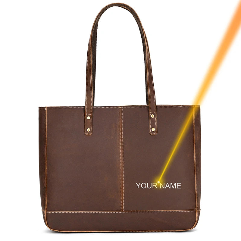 Luxe Lederen Dames Handtas met Make-up Tasje - Zakelijke Draagtas